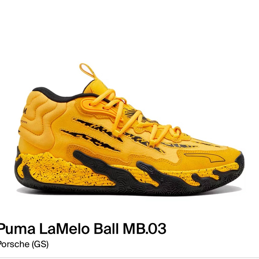 Puma MB.03 Porsche JR Yellow and Black Sneakers